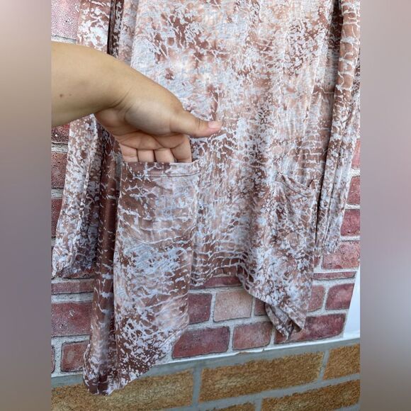 Vivienne Tam brown Burnout Asymmetric Hem tunic medium - Picture 3 of 8